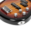 Glarry Electric Bass Guitar 4 String 24Frets Split Single Pickup Full Set Sunset