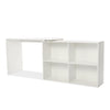 Mondeer White L-shaped Computer Desk Corner PC Table Workstation with 4 Shelves
