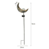 Outdoor Garden LED Moon Crescent Stake Lamp Solar Power Cracked Globe Light Deco