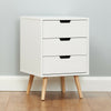 Roost Bedside Table Cabinet 3 Drawer White Bedroom Nightstand Retro Furniture