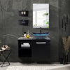Bathroom Countertop Basin Sink Tempered Glass Wash Bowl Set w/ Tap Pop-up Waste