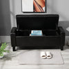 Ottoman Storage Chest Faux Leather Stool Bench Seat Box Home Furniture - Brown