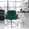 Emerald Green Velvet Swivel Office Chair Lifting Armchair Padded Seat Task Chair