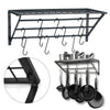 Kitchen Pot Pan Steel Rack Wall Mounted Placing Storage Shelf Hanger Holder Hook