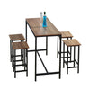 5Pcs Modern Bar Table & 4 Stools Breakfast Kitchen Dining Set Bar Bistro Wood BN