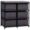 Shelving Storage Cabinet With 6 Fabric Drawers Baskets Chest of Drawers Grey UK