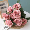 10 Heads Silk Rose Artificial Flowers Bunch Bouquet Wedding Home Party Decor UK