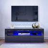 High Gloss TV Stand Black Unit Cabinet with RGB LED Light 2 Drawers 120cm Modern