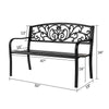 UK METAL GARDEN BENCH 2 3 SEAT OUTDOOR DECORATIVE CAST IRON BENCH BACKREST PATIO