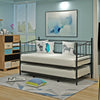 Black 3ft Single Metal Day Bed Sofabed with Pull Out Trundle Set
