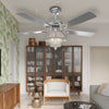 52" Ceiling Fan Light Living Room Crystal Chandelier Lamp with Remote Control