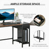 Modern Black Writing Desk Drawer Metal Office Computer PC Laptop Table Storage