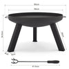 Outdoor Steel Fire Pit Large Round Bowl BBQ Patio Garden Camping Heater