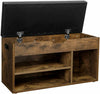 Vintage Shoe Bench with Cushion Storage Bench with Padded Seat Shelves LHS30BX
