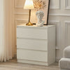 3 Drawers Cabinet Chest of Drawers Side End Table Wood White Living Room