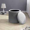 Storage Ottoman Stool Round Velvet Padded Dressing Table Vanity Stool Footstool