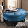 Velvet Padded Coffee Table Round Stool Wooden Leg Round Pouffe Seat Footstool