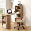Computer Desk Wooden PC Laptop Table Writing Workstation 6-Tier Storage Shelves