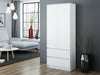 MODERN 2 Door Storage Wardrobe With Shelves And 2 Drawers - White