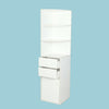 Corner Home Storage Cabinet Display Bookcase Bookshelf w/ Drawers Shelving White
