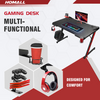 Flamaker 110 cm Gaming Desk Computer Table Home Office Desk with Cup Holder