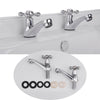 2X Basin Sink Taps Ceramic Lever Traditional Bath Twin Hot &Cold Tap Pair chrome