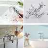 Victorian Bath Bathtub Mixer Tap with Shower Handset Dual Lever Bathtub Taps