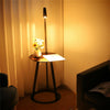 2 in 1 Industrial Style Floor Lamp Bedside Table Nightstand 360°Adjustable 116cm