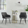 Set Of 2 Dining Chairs Faux Leather Office Chairs Padded Seat Kitchen Furniture
