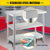 Commercial Stainless Steel Table BBQ Prep Table 24x14x33 In Restaurant