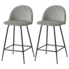 2er Barstool Breakfast stool Metal+Velvet Counter Bar Chair Faux Bar Stool