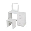 Modern Dressing Table Stool Makeup Desk w/4 Drawer & Large Mirror White vanity