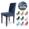 Velvet Dining Chair Cover Removable Seat Protector High Back Chair Elastic Cover