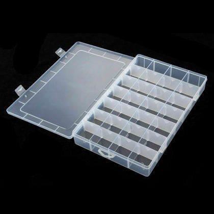 28 Compartment Hard Plastic Storage Box Jewellery Earring Beads Case Container