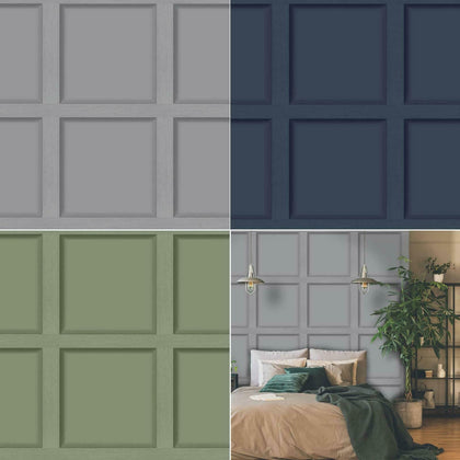 Holden Decor Modern Wood Panel 3D Effect Wooden Panelling Wallpaper Feature Wall