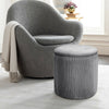 Velvet Ottoman Storage Stool Round Pouffe Bedroom Blanket Box Footstool Footrest