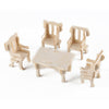 34Pcs/1 Set New Vintage Wooden Furniture Dolls House Miniature Toys Kids Gift
