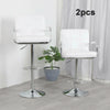 2 × Bar Stools Leather Chair Breakfast Chairs Swivel Gas Lift Kitchen Cushioned