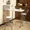 Breakfast Bar Table and Stools 3 Piece Dining Table Set Folding Chairs Table Set