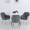 2pcs Velvet Padded Dining Chair Armchair With Metal Legs Home Office Restaurant