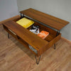 Lift Up Storage Coffee Table. Industrial Design. Black Metal Hairpin Legs.