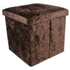 Crushed Velvet Ottoman Foot Stool Storage Box Furniture Seat Rest Cube Foldable