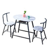 Dining Table and 2 Chairs Set Garden Furniture 2 Seater Bistro Set Marble Look