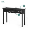 3 Drawer Console Table Wooden Sofa Side Desk Elegant Vintage Dresser Table Black