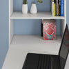 White Computer PC Desk Laptop Student Study Table Bookcase Shelving Workstation
