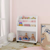 Children Toy Storage Unit with Wheels Kids Display Bookshelf Stand Rack Cabinet