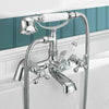 Victorian Chrome Bathroom Sink Twin Tap Bath Filler Shower Mixer Basin Mixer Set