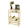 24 Bottle Wood Storage Wine Rack Glass Holder Display Stand Shelf Corner Table