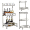 Stainless Steel 2/3 Tiers Jar Spice Organizer Rack Counter Storage Shelf w/ Hook