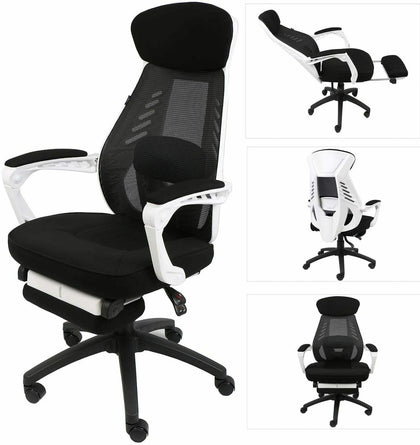 Mesh Office Chair Swivel Computer Desk Executive Height Adjustable W/ Footrest